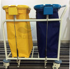 Άργυρος-SS019B πλαίσιο δύο ανοξείδωτου τσάντα σκόνης με τα δοχεία καροτσακιών αποβλήτων επιδέσμου νοσοκομείων κάλυψης