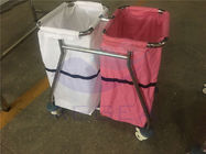Άργυρος-SS019 με δύο το διαφορετικό τσαντών χρώματος καροτσάκι αποβλήτων νοσοκομείων κινούμενο